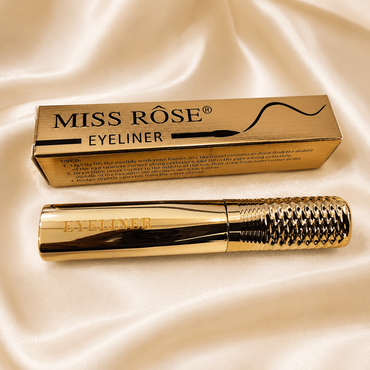 Miss Rose Black Eyeliner (Gold Edition) – Waterproof & Precision Liquid Eyeliner