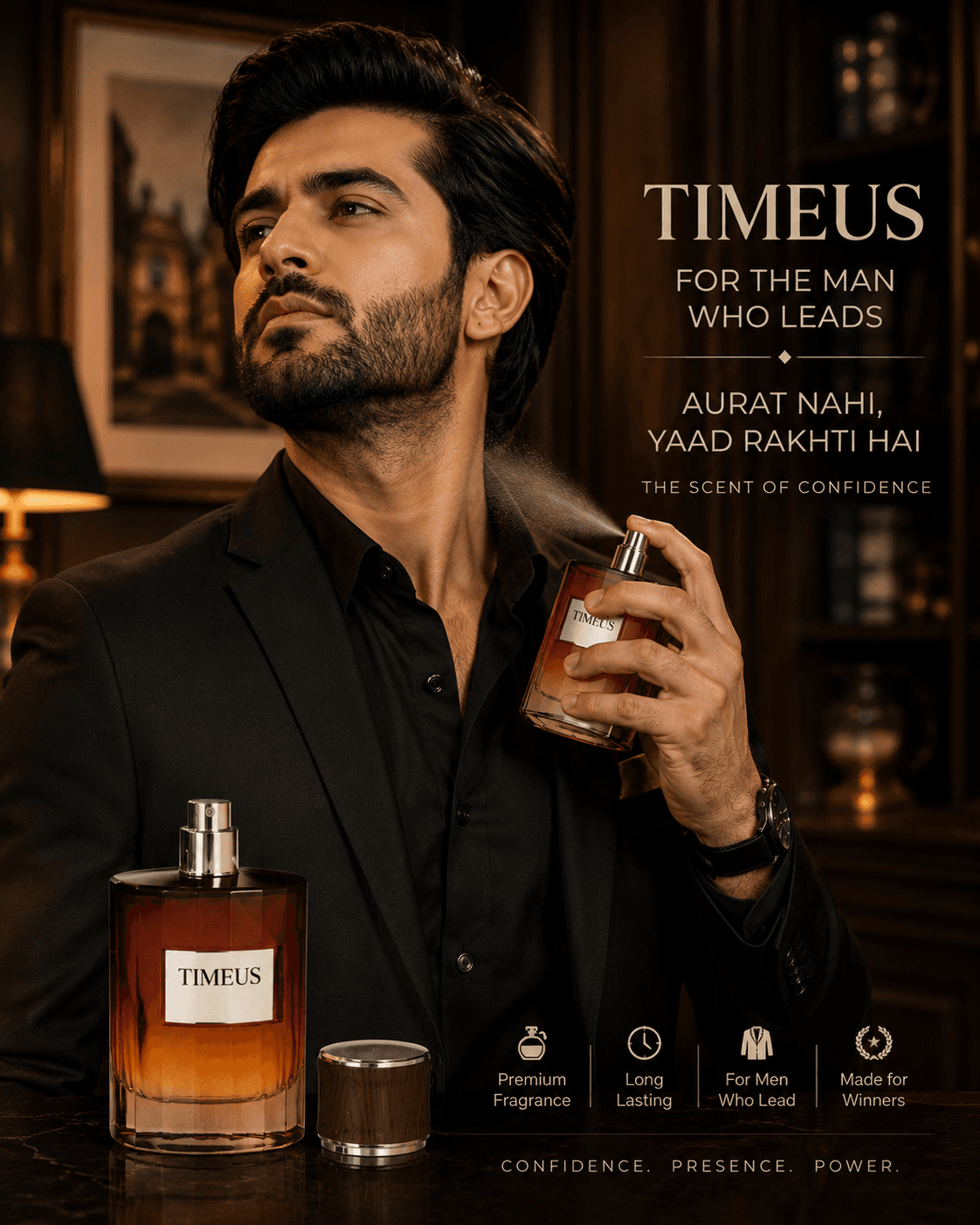 Timeus 100ml Perfume for Men | Hooria Glow