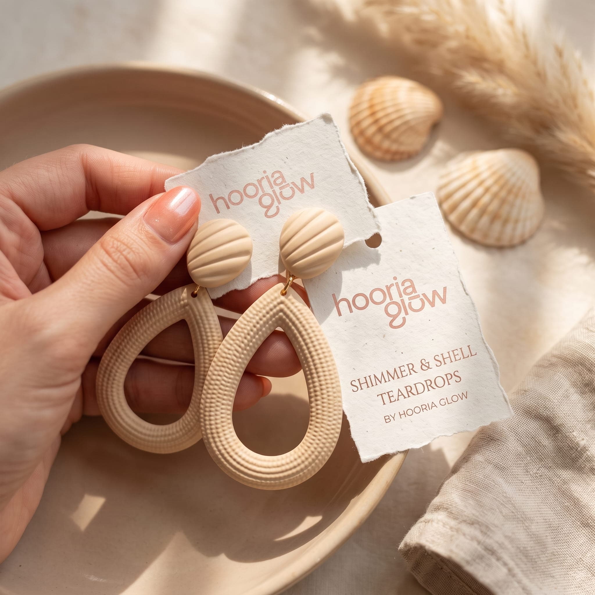Ivory Ripple Teardrop Statement Earrings